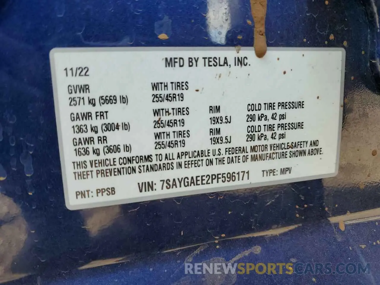 13 Photograph of a damaged car 7SAYGAEE2PF596171 TESLA MODEL Y 2023