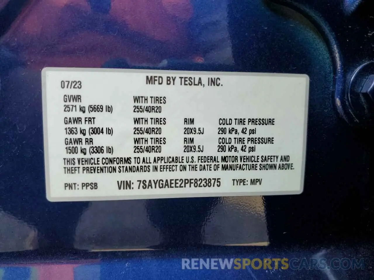 12 Photograph of a damaged car 7SAYGAEE2PF823875 TESLA MODEL Y 2023