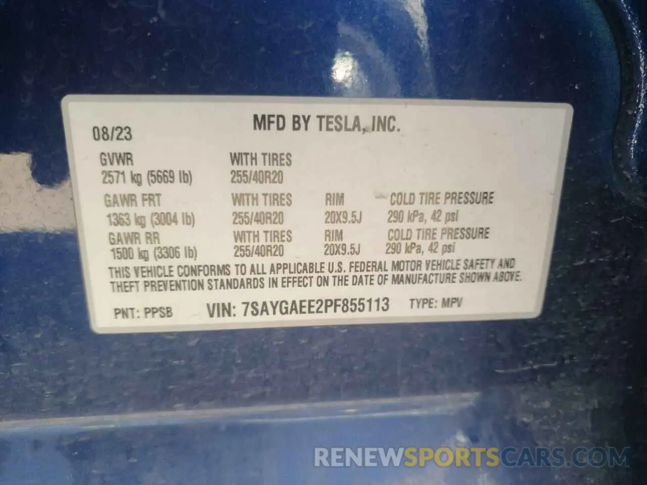 14 Photograph of a damaged car 7SAYGAEE2PF855113 TESLA MODEL Y 2023