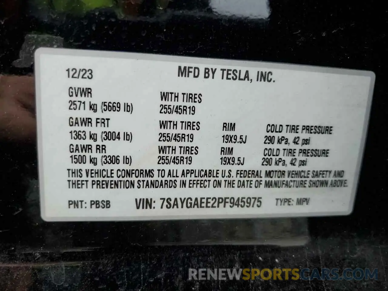 13 Photograph of a damaged car 7SAYGAEE2PF945975 TESLA MODEL Y 2023