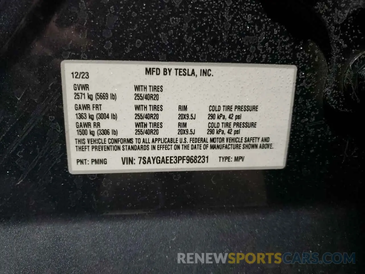 16 Photograph of a damaged car 7SAYGAEE3PF968231 TESLA MODEL Y 2023