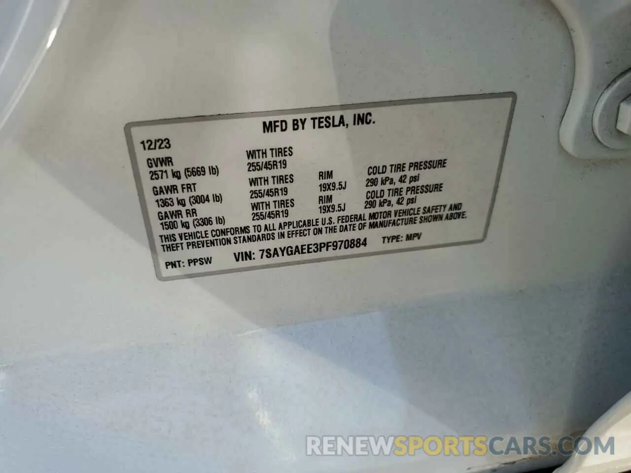 12 Photograph of a damaged car 7SAYGAEE3PF970884 TESLA MODEL Y 2023