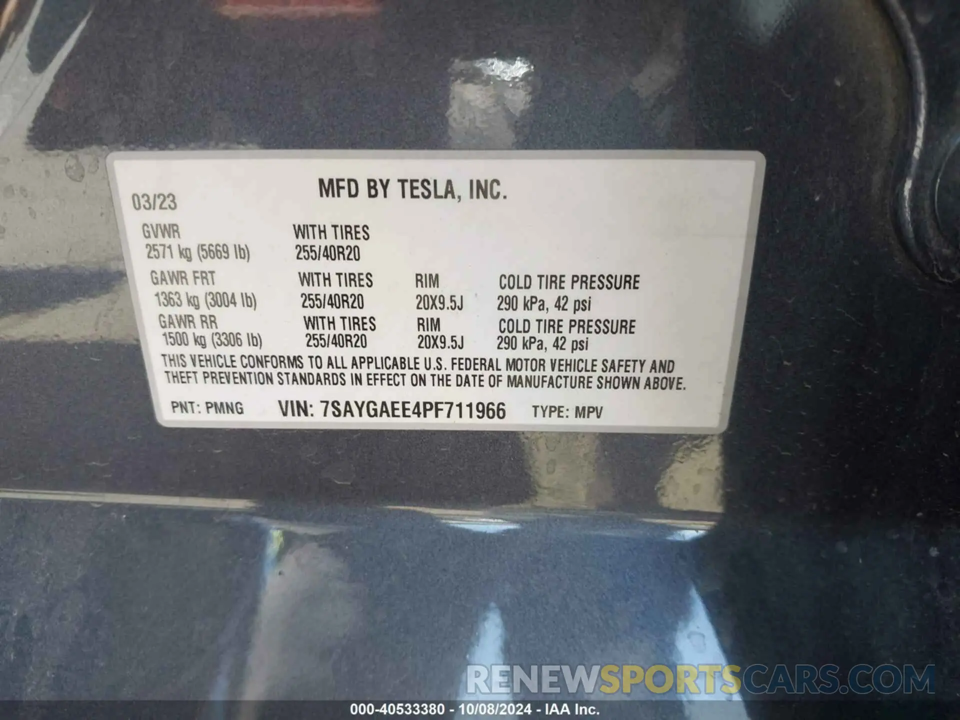 9 Photograph of a damaged car 7SAYGAEE4PF711966 TESLA MODEL Y 2023