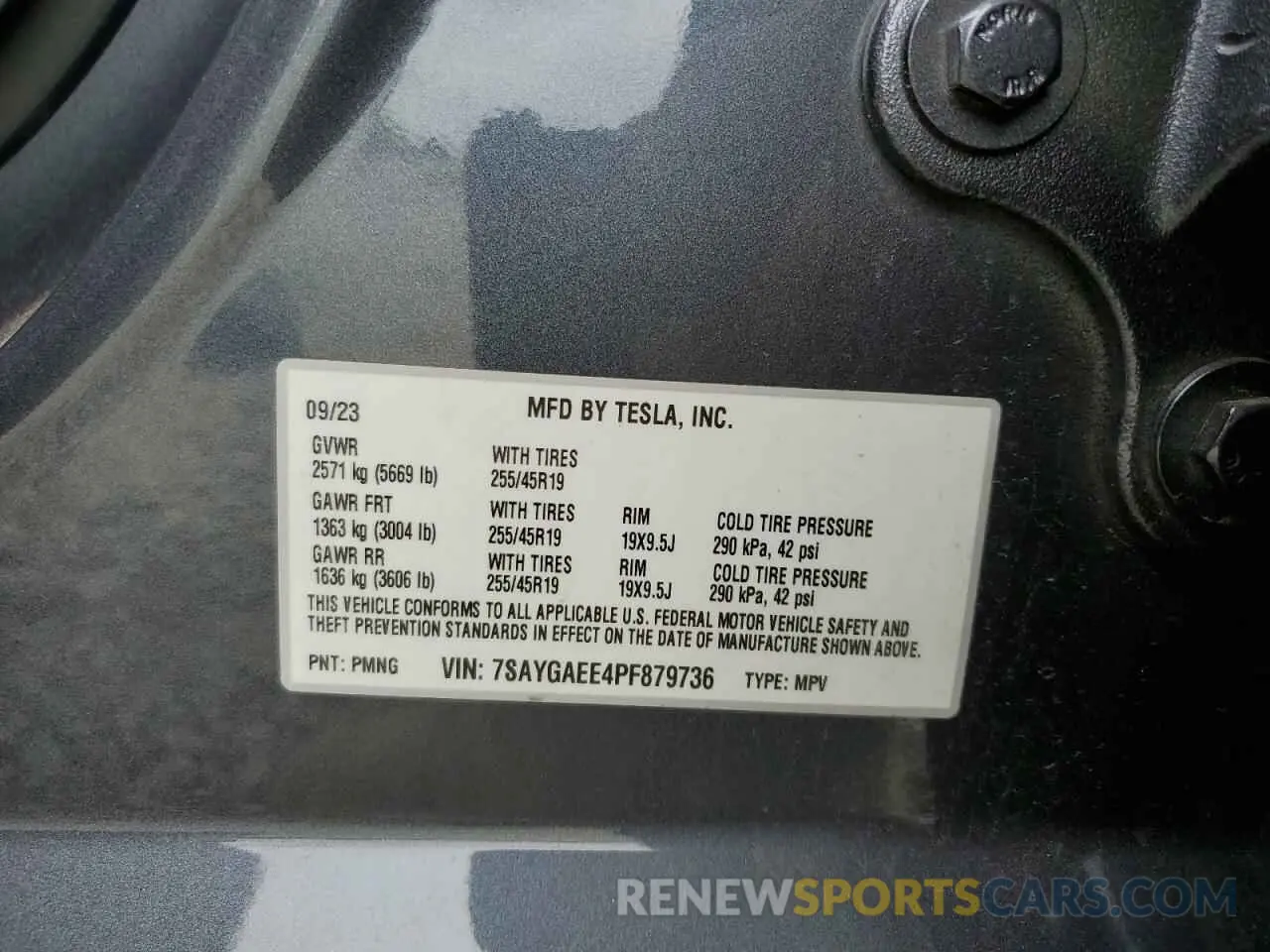 12 Photograph of a damaged car 7SAYGAEE4PF879736 TESLA MODEL Y 2023
