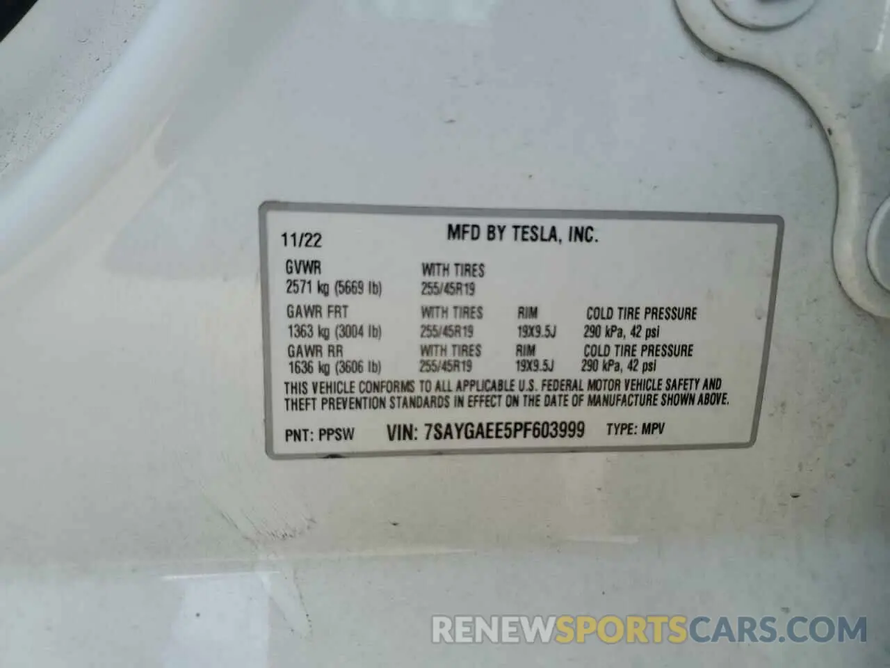 13 Photograph of a damaged car 7SAYGAEE5PF603999 TESLA MODEL Y 2023