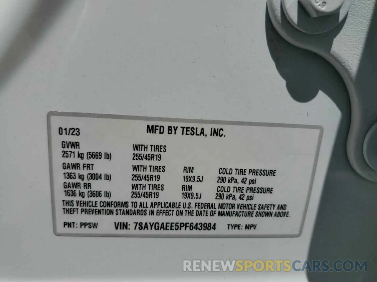 14 Photograph of a damaged car 7SAYGAEE5PF643984 TESLA MODEL Y 2023