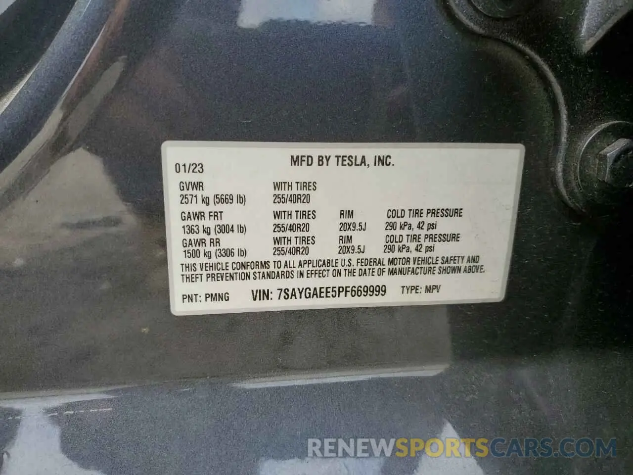 12 Photograph of a damaged car 7SAYGAEE5PF669999 TESLA MODEL Y 2023