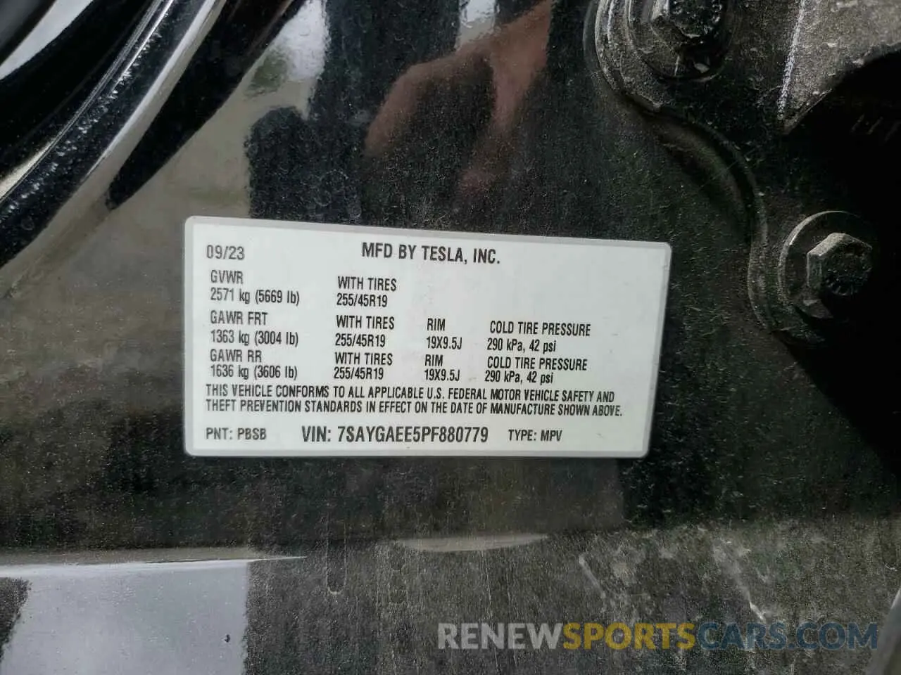 14 Photograph of a damaged car 7SAYGAEE5PF880779 TESLA MODEL Y 2023
