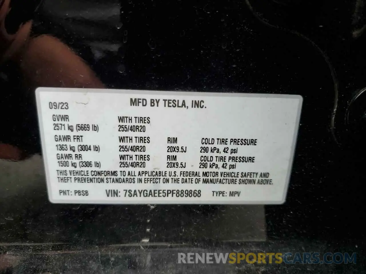 13 Photograph of a damaged car 7SAYGAEE5PF889868 TESLA MODEL Y 2023