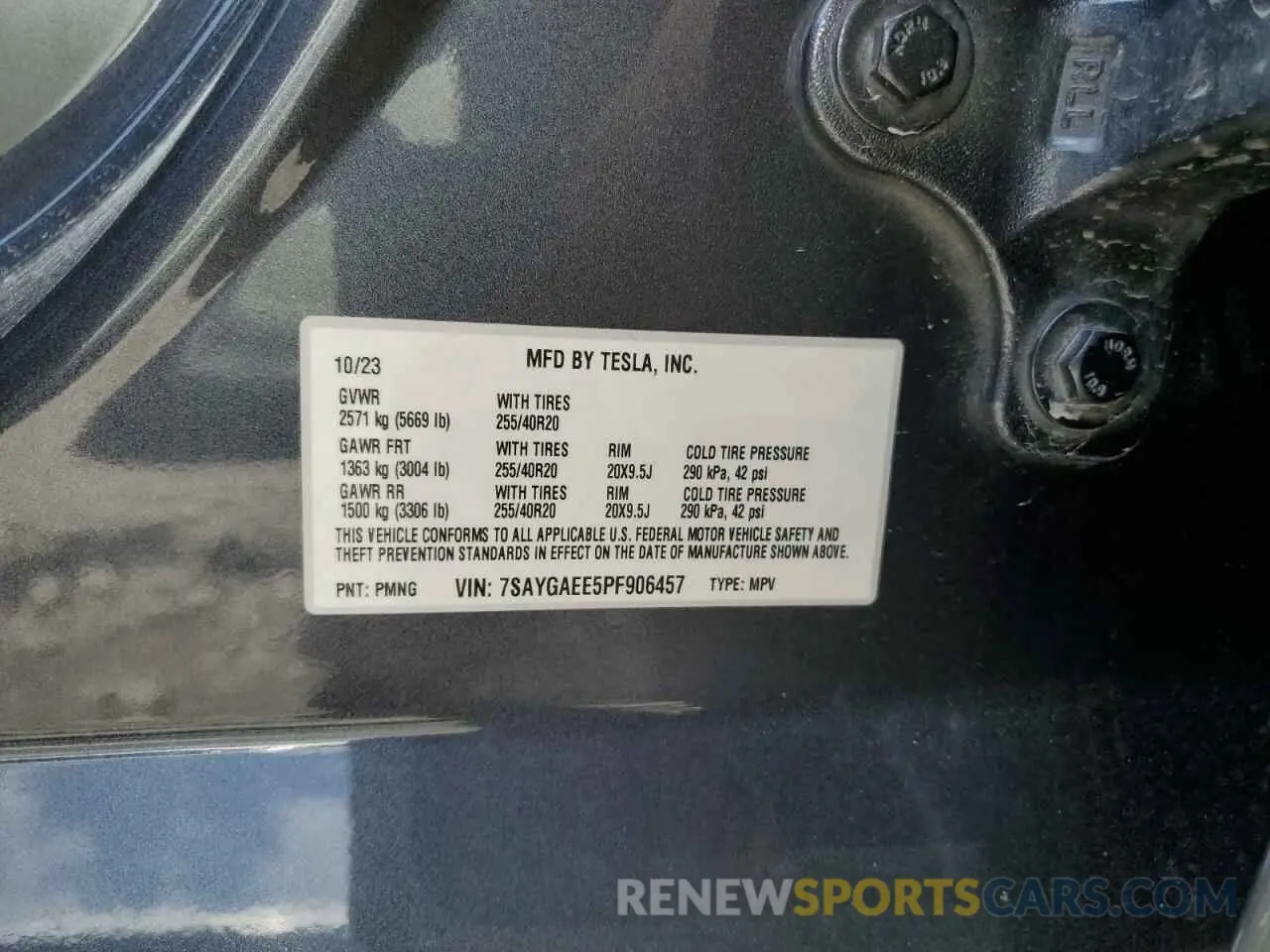 14 Photograph of a damaged car 7SAYGAEE5PF906457 TESLA MODEL Y 2023