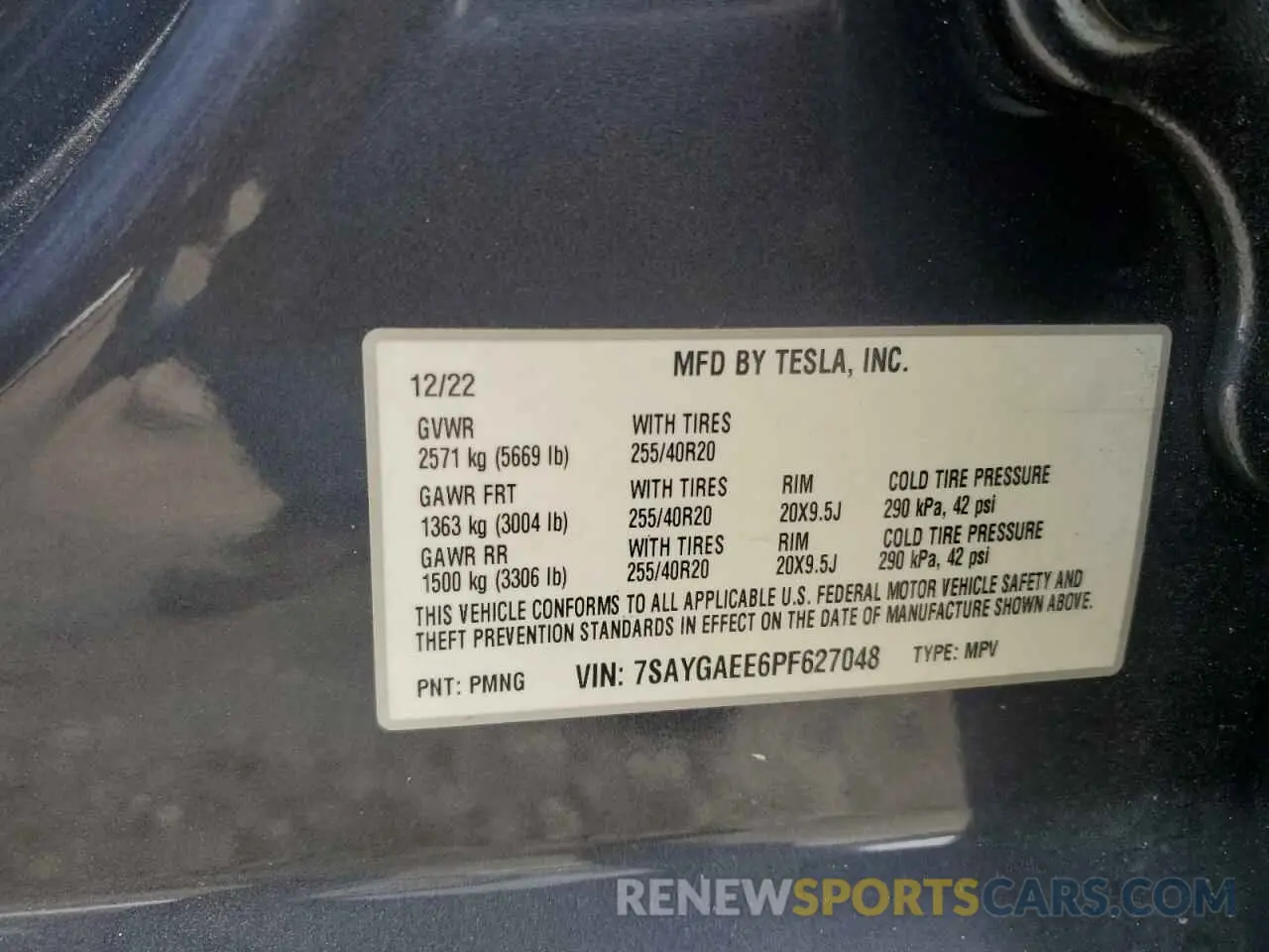 13 Photograph of a damaged car 7SAYGAEE6PF627048 TESLA MODEL Y 2023