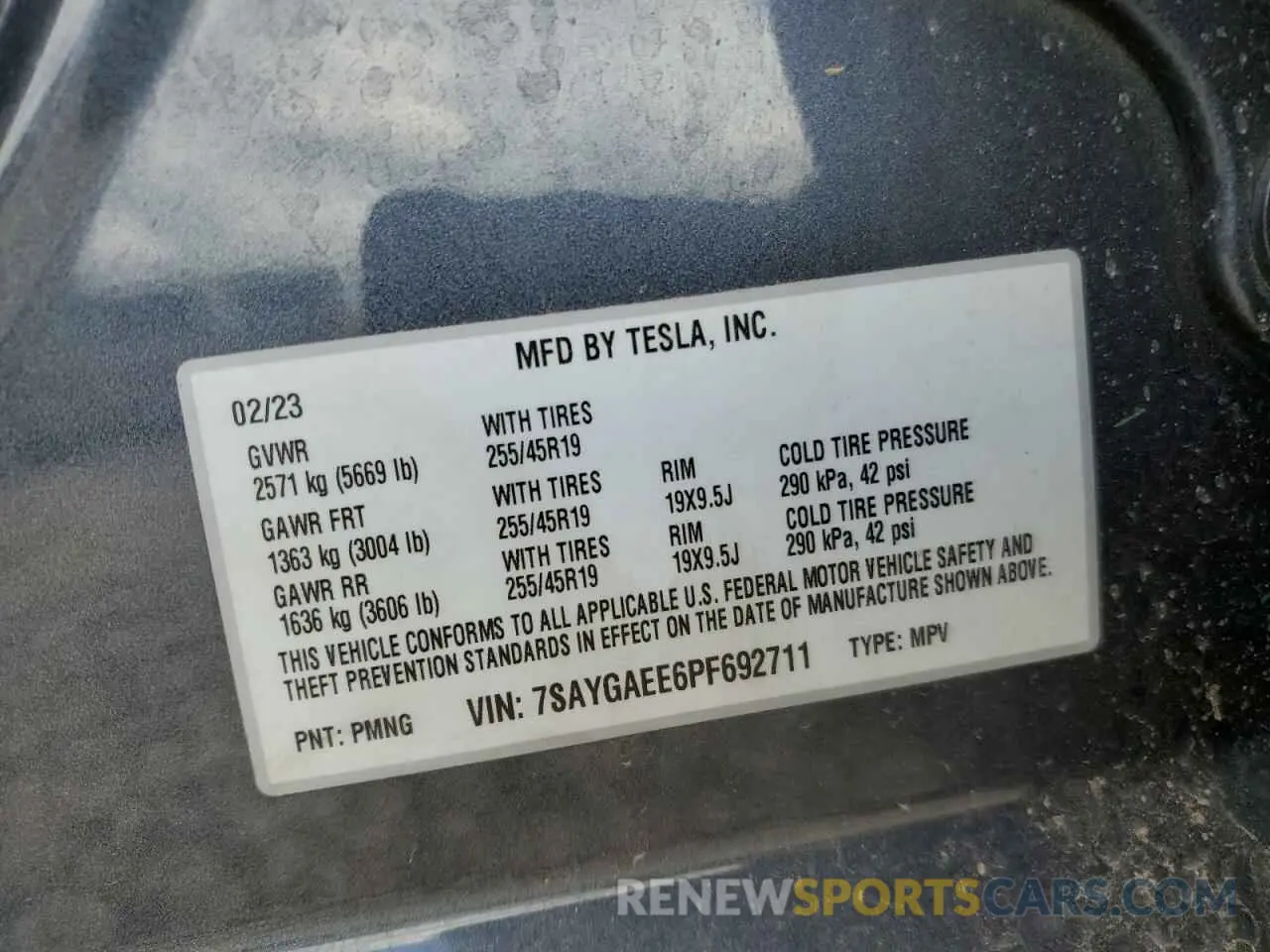12 Photograph of a damaged car 7SAYGAEE6PF692711 TESLA MODEL Y 2023