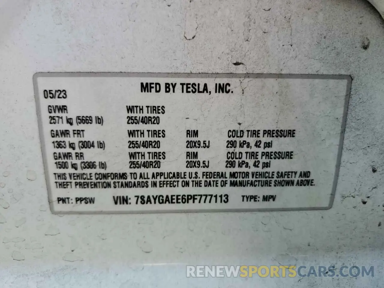 12 Photograph of a damaged car 7SAYGAEE6PF777113 TESLA MODEL Y 2023