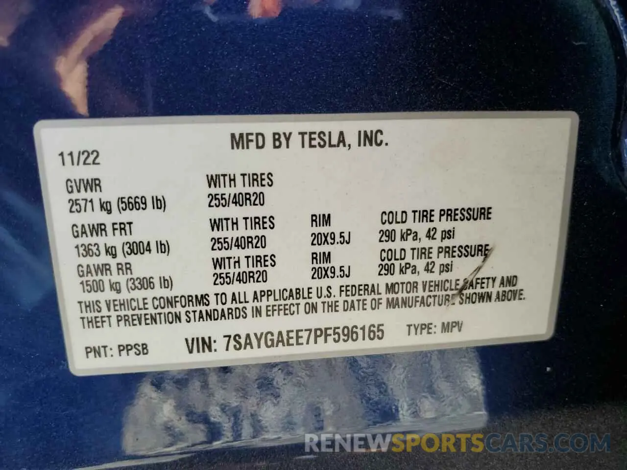 12 Photograph of a damaged car 7SAYGAEE7PF596165 TESLA MODEL Y 2023