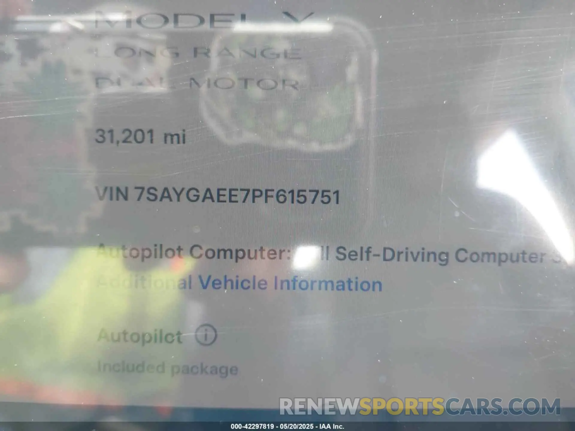 7 Photograph of a damaged car 7SAYGAEE7PF615751 TESLA MODEL Y 2023