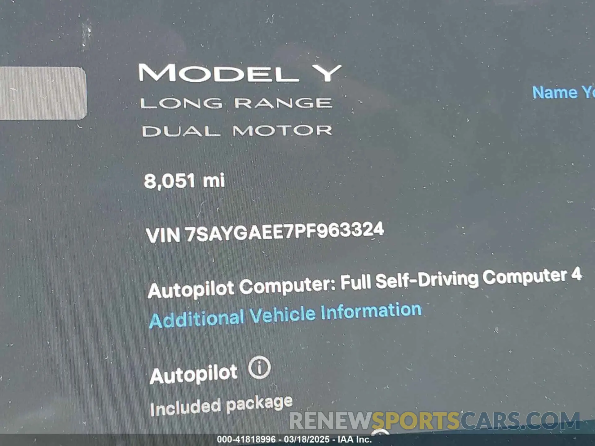 16 Photograph of a damaged car 7SAYGAEE7PF963324 TESLA MODEL Y 2023