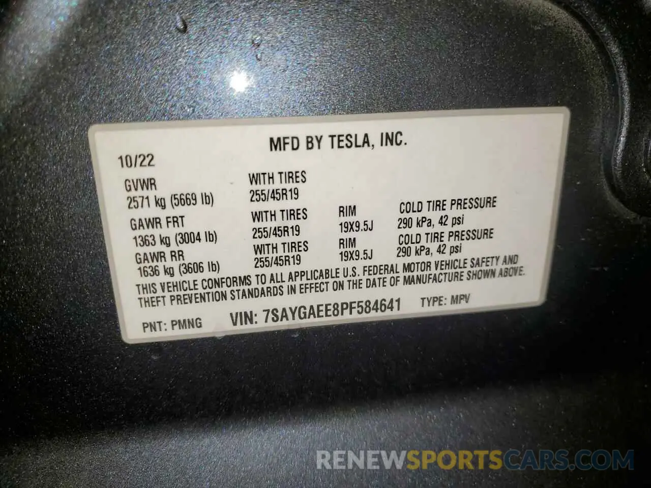 13 Photograph of a damaged car 7SAYGAEE8PF584641 TESLA MODEL Y 2023