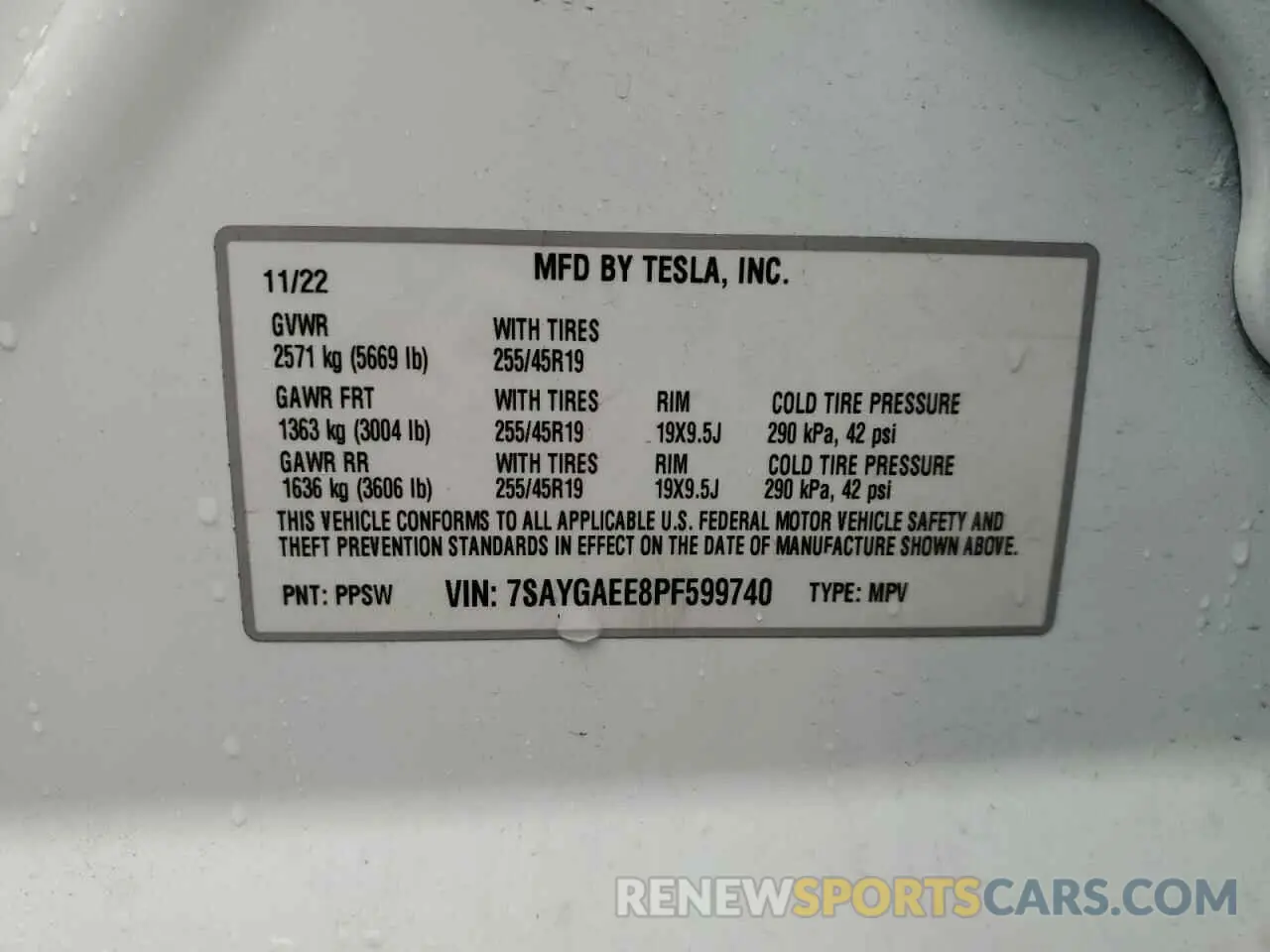 14 Photograph of a damaged car 7SAYGAEE8PF599740 TESLA MODEL Y 2023