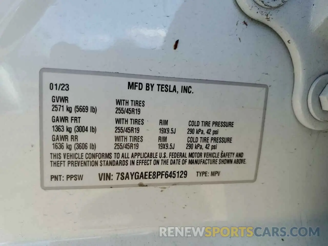 14 Photograph of a damaged car 7SAYGAEE8PF645129 TESLA MODEL Y 2023