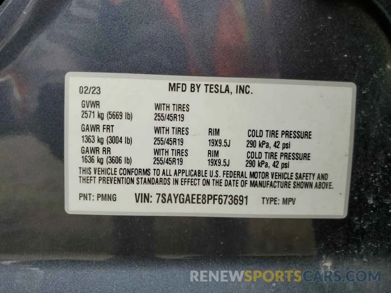 14 Photograph of a damaged car 7SAYGAEE8PF673691 TESLA MODEL Y 2023