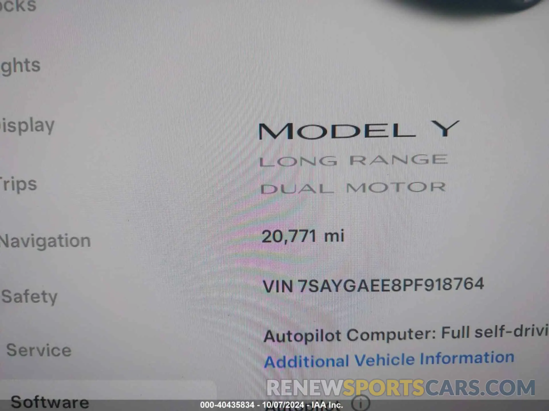 7 Photograph of a damaged car 7SAYGAEE8PF918764 TESLA MODEL Y 2023