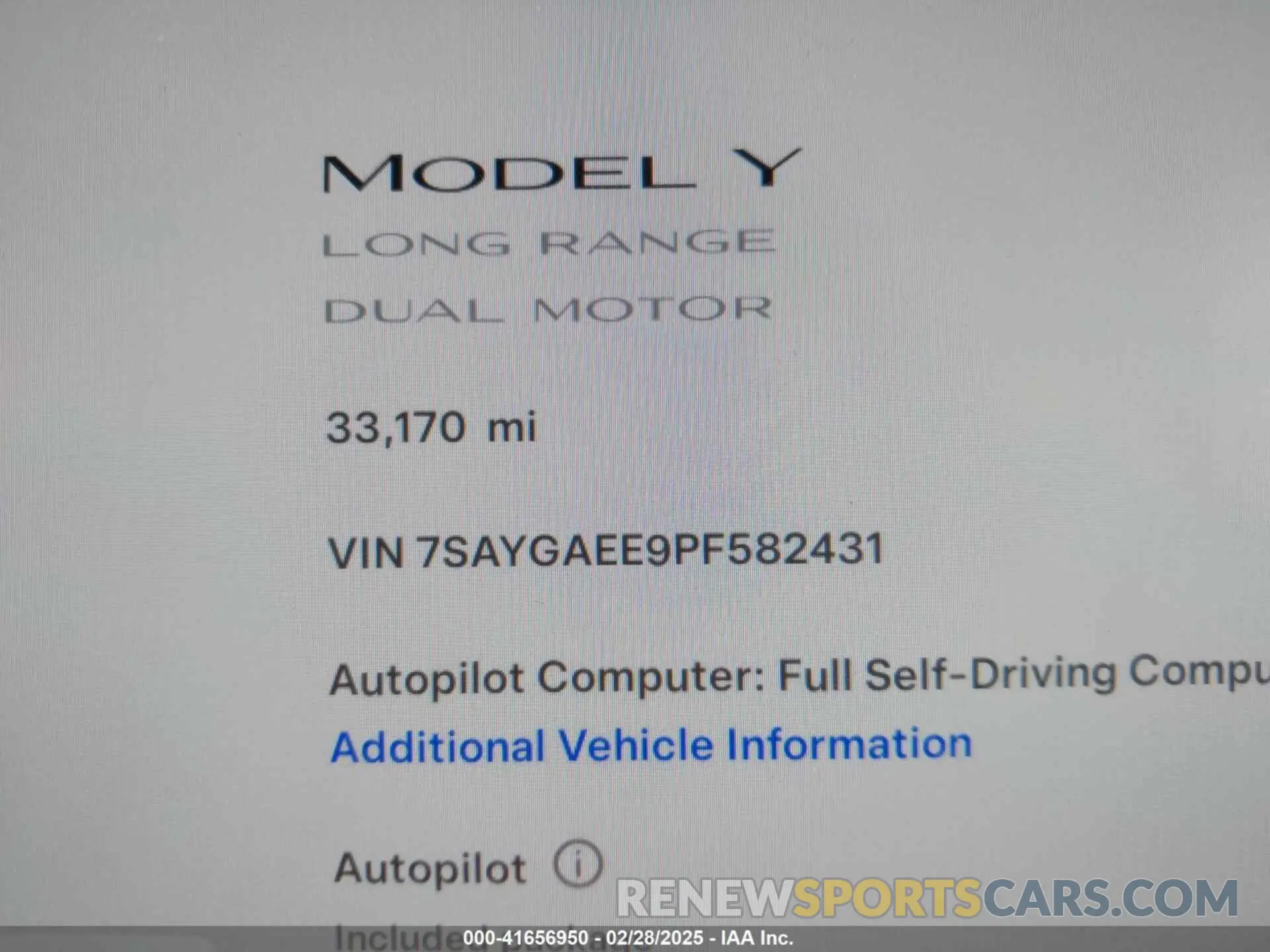 15 Photograph of a damaged car 7SAYGAEE9PF582431 TESLA MODEL Y 2023