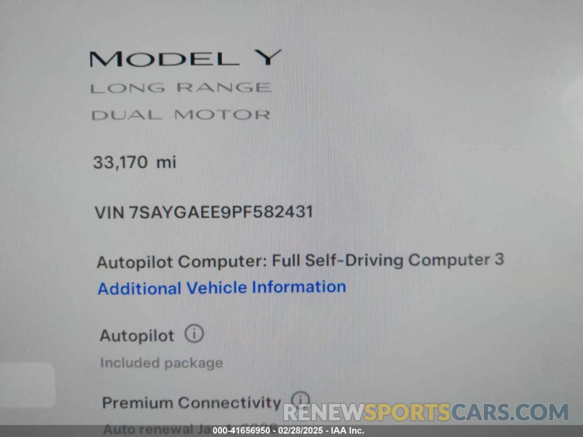7 Photograph of a damaged car 7SAYGAEE9PF582431 TESLA MODEL Y 2023