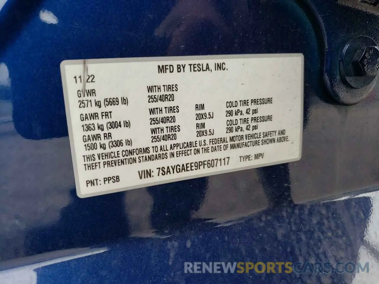 14 Photograph of a damaged car 7SAYGAEE9PF607117 TESLA MODEL Y 2023