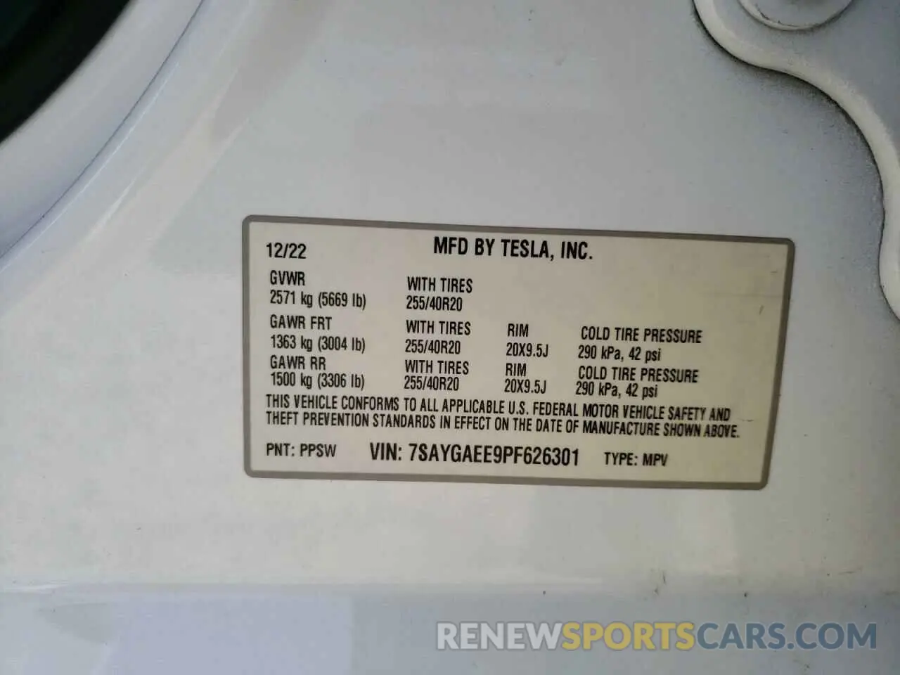 13 Photograph of a damaged car 7SAYGAEE9PF626301 TESLA MODEL Y 2023