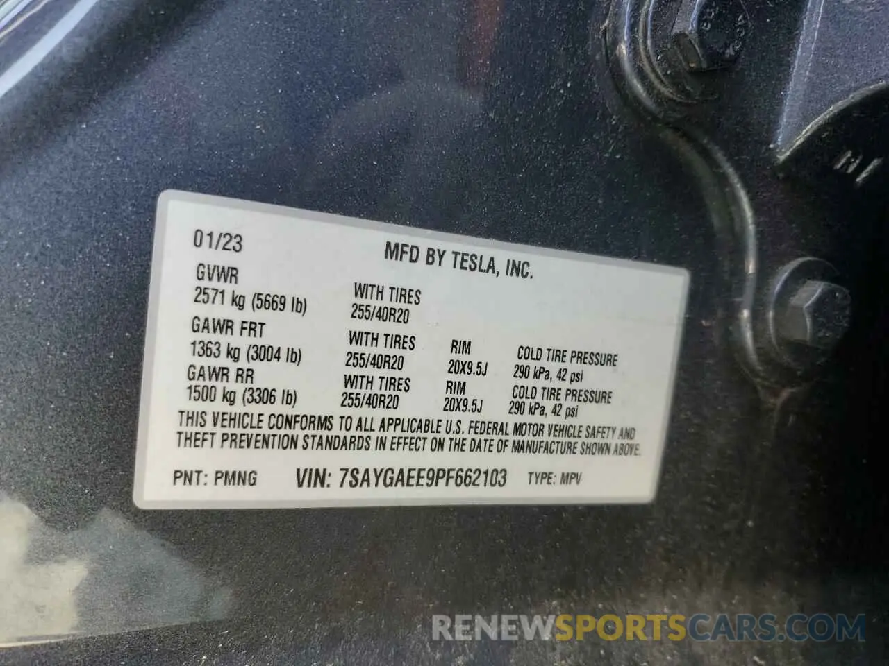 12 Photograph of a damaged car 7SAYGAEE9PF662103 TESLA MODEL Y 2023
