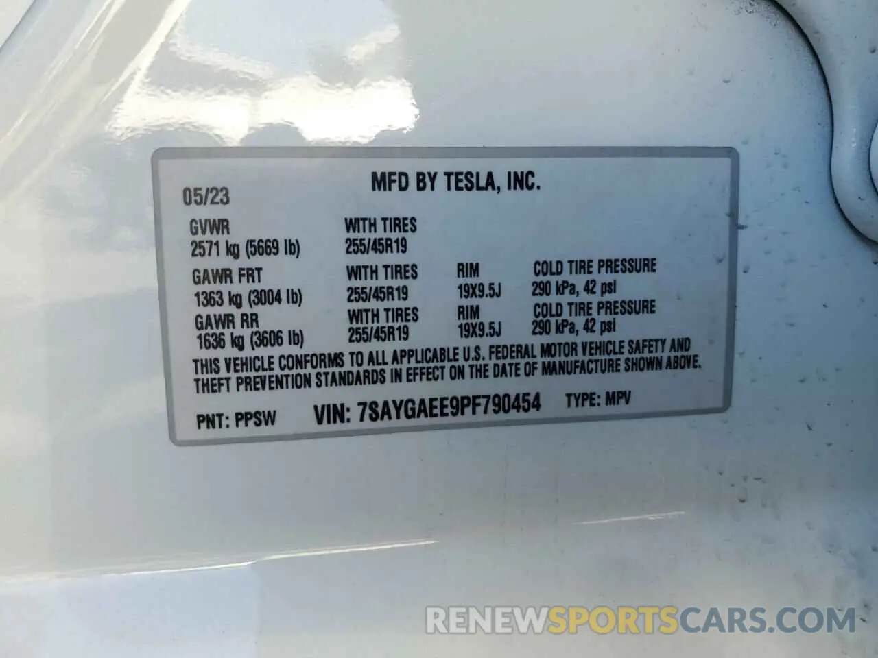 15 Photograph of a damaged car 7SAYGAEE9PF790454 TESLA MODEL Y 2023
