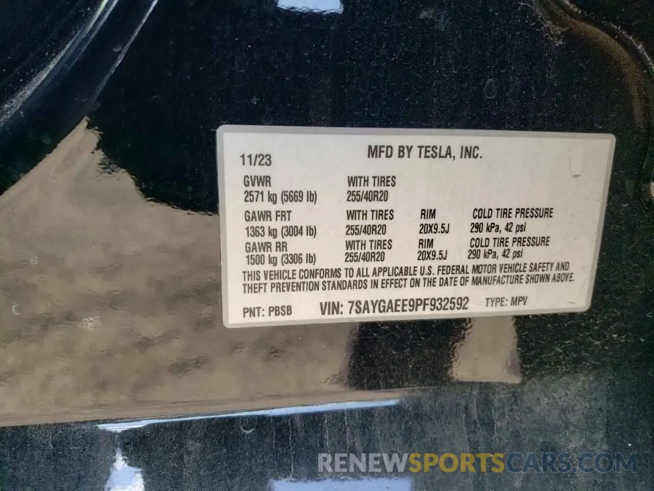 12 Photograph of a damaged car 7SAYGAEE9PF932592 TESLA MODEL Y 2023