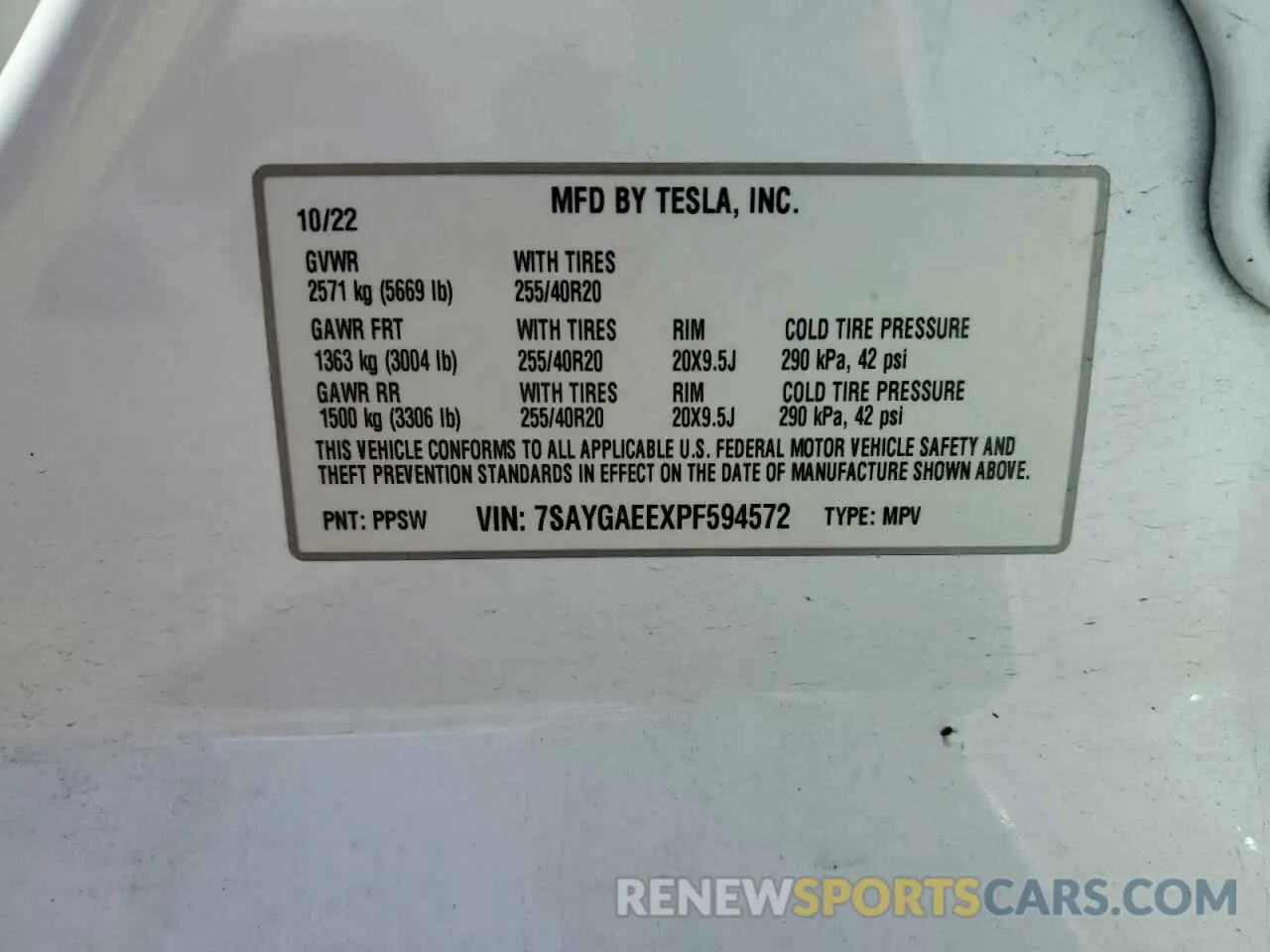 12 Photograph of a damaged car 7SAYGAEEXPF594572 TESLA MODEL Y 2023