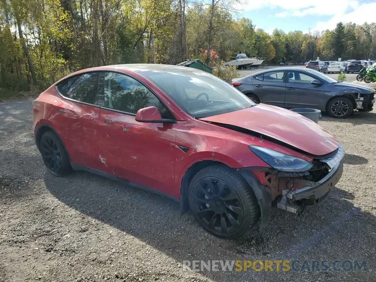4 Photograph of a damaged car 7SAYGAEEXPF635119 TESLA MODEL Y 2023