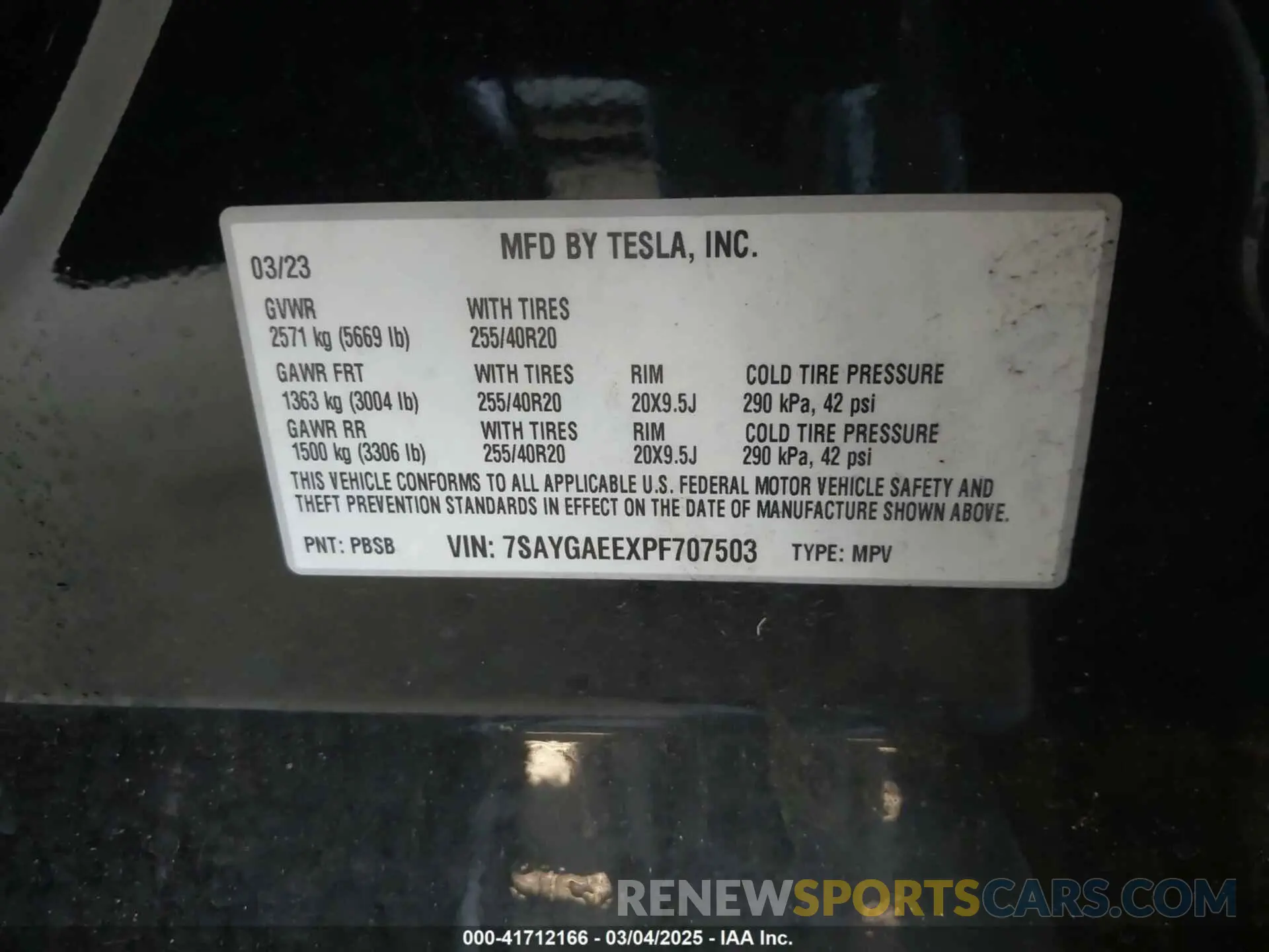 9 Photograph of a damaged car 7SAYGAEEXPF707503 TESLA MODEL Y 2023
