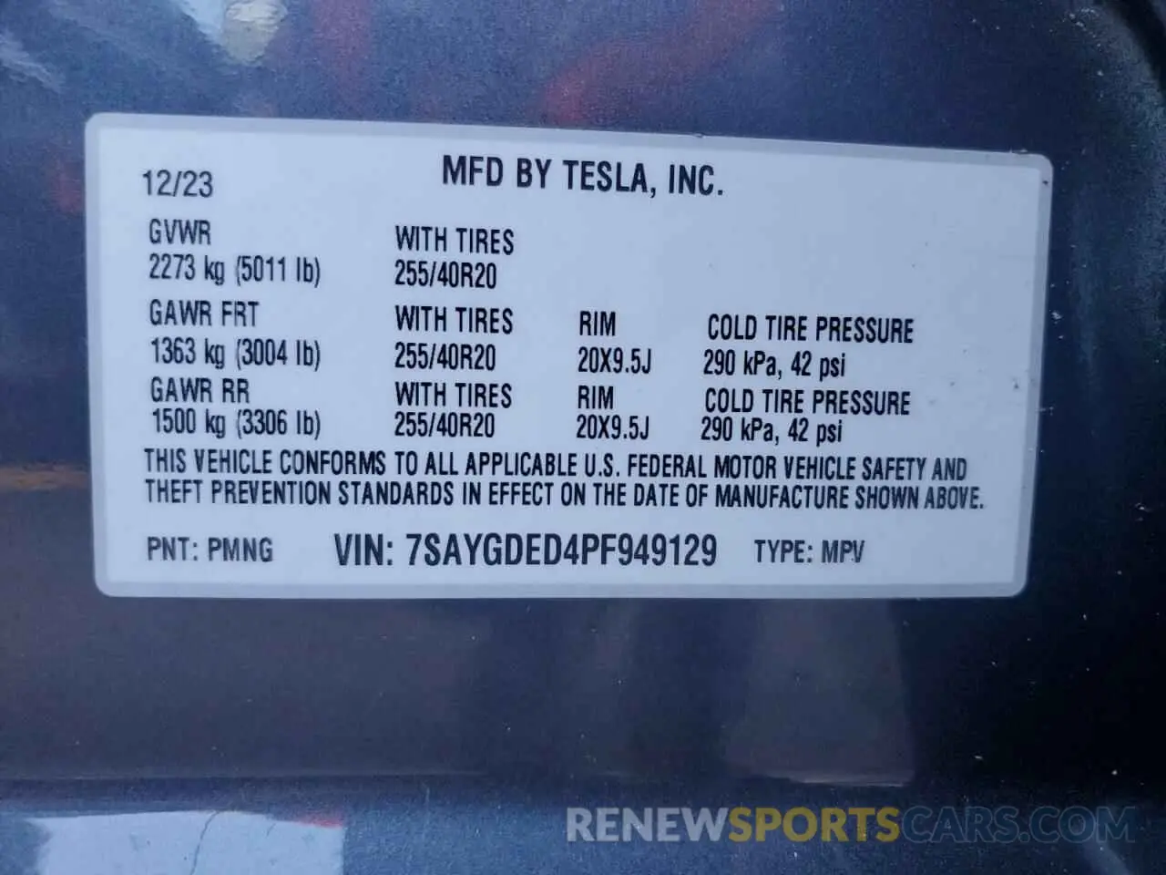 14 Photograph of a damaged car 7SAYGDED4PF949129 TESLA MODEL Y 2023