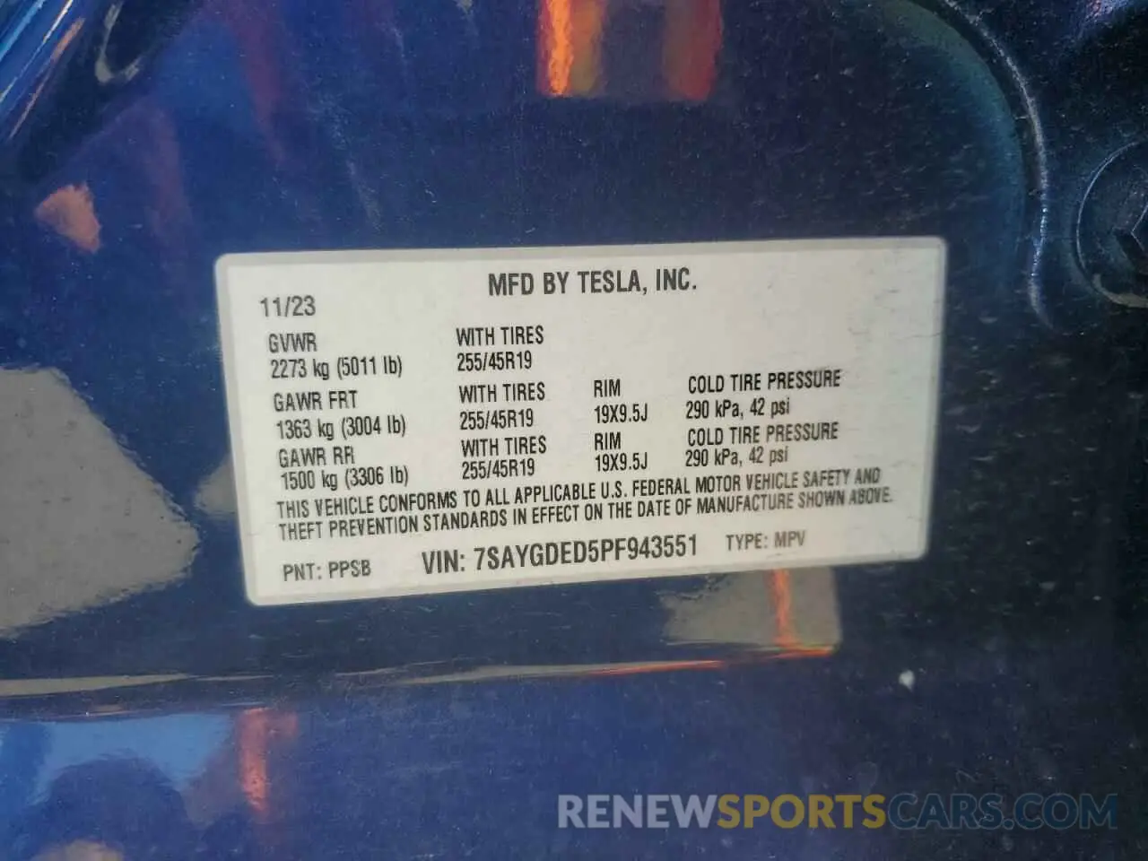 12 Photograph of a damaged car 7SAYGDED5PF943551 TESLA MODEL Y 2023