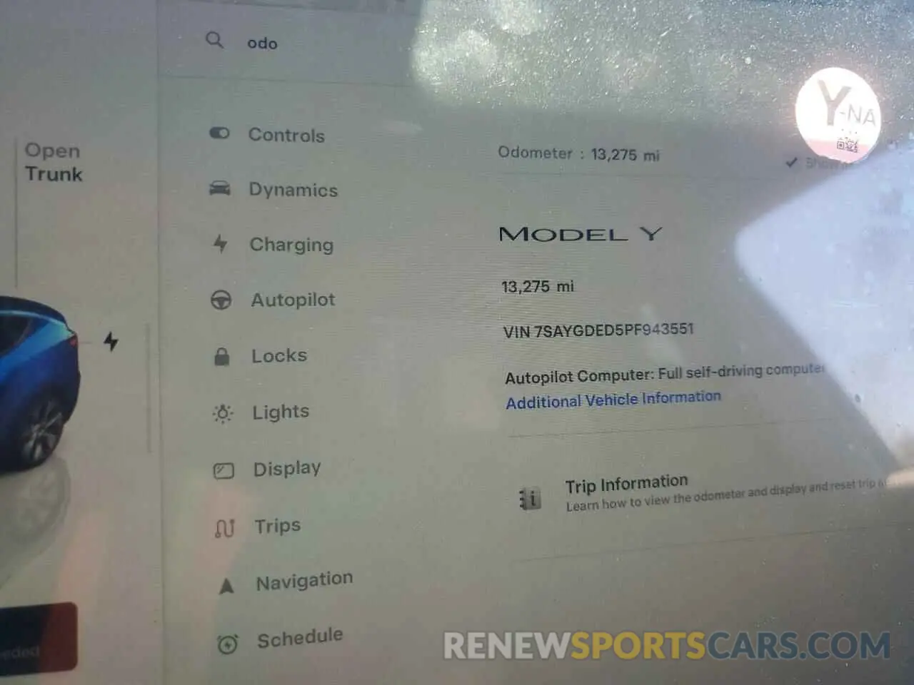 9 Photograph of a damaged car 7SAYGDED5PF943551 TESLA MODEL Y 2023