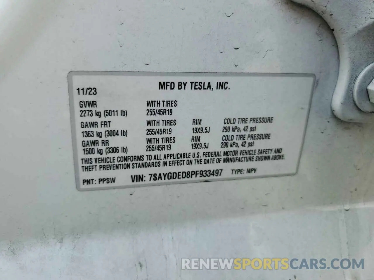 14 Photograph of a damaged car 7SAYGDED8PF933497 TESLA MODEL Y 2023