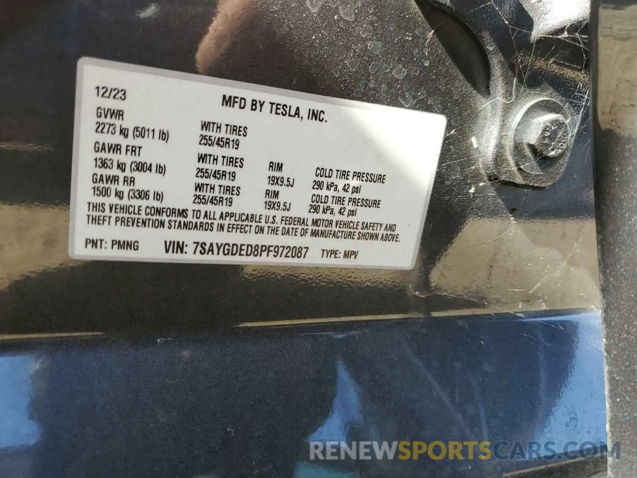 13 Photograph of a damaged car 7SAYGDED8PF972087 TESLA MODEL Y 2023