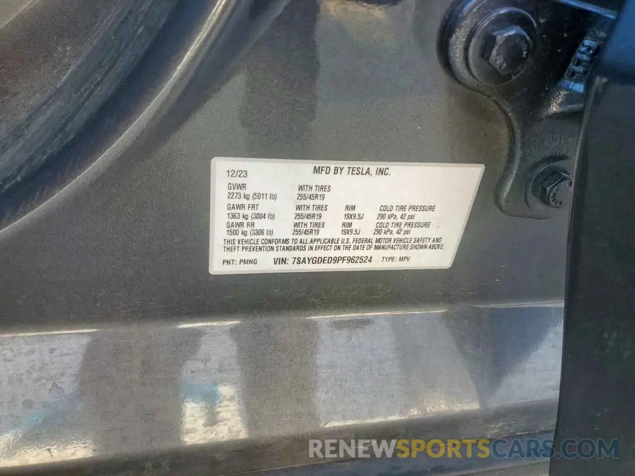 12 Photograph of a damaged car 7SAYGDED9PF962524 TESLA MODEL Y 2023