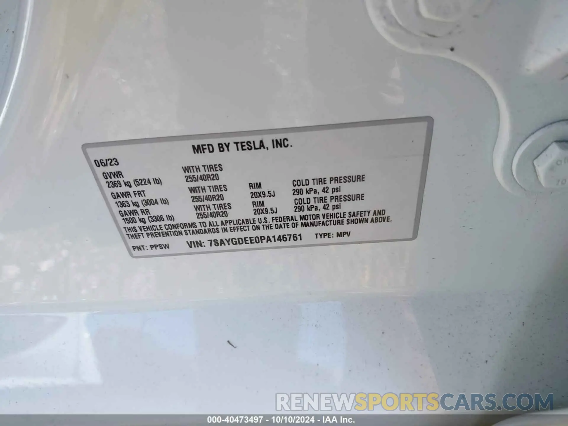 9 Photograph of a damaged car 7SAYGDEE0PA146761 TESLA MODEL Y 2023