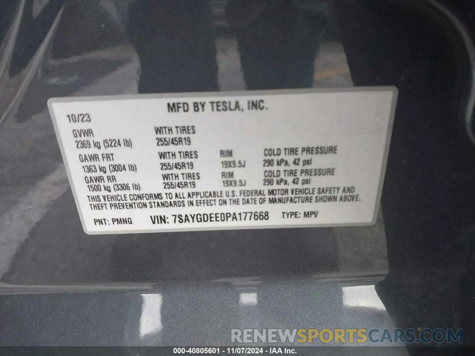 9 Photograph of a damaged car 7SAYGDEE0PA177668 TESLA MODEL Y 2023