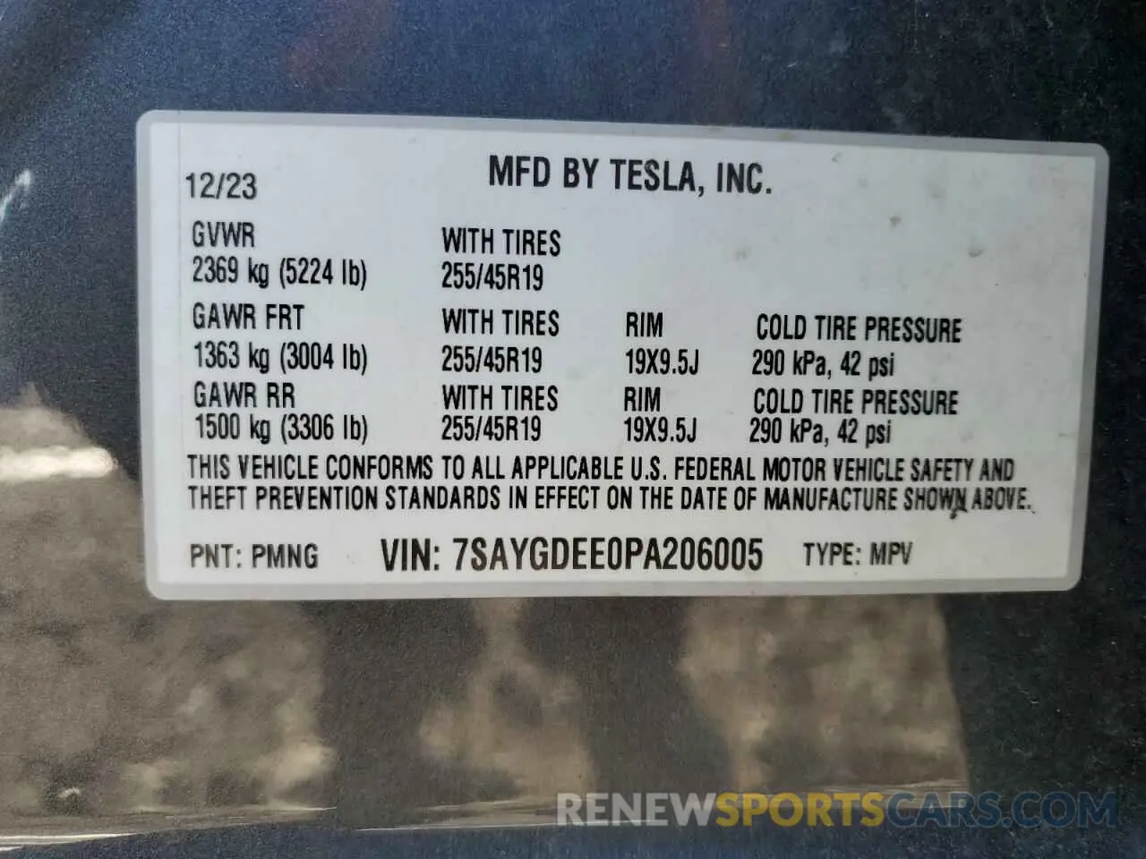 12 Photograph of a damaged car 7SAYGDEE0PA206005 TESLA MODEL Y 2023