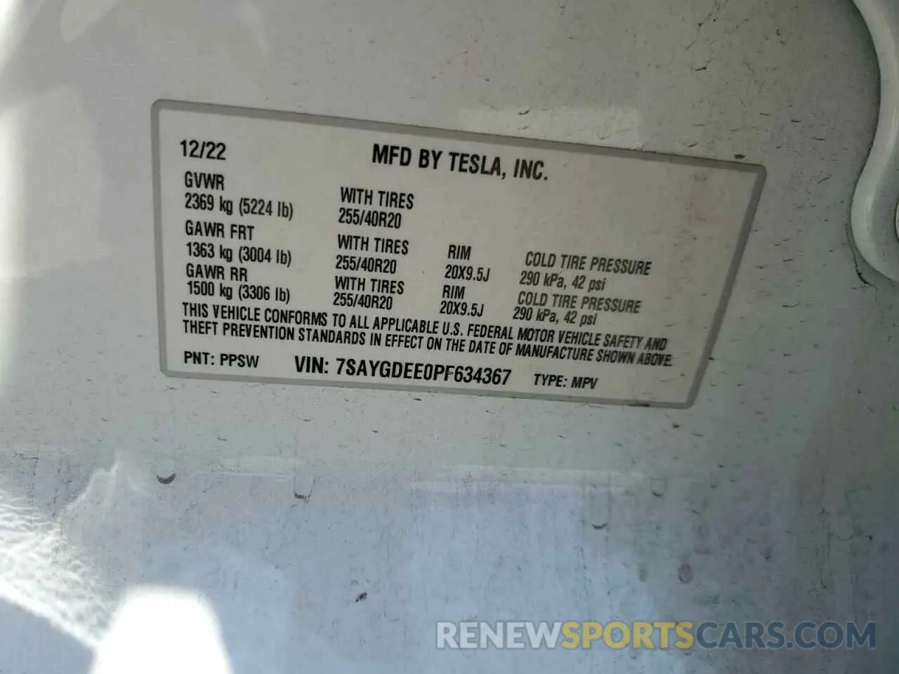 13 Photograph of a damaged car 7SAYGDEE0PF634367 TESLA MODEL Y 2023