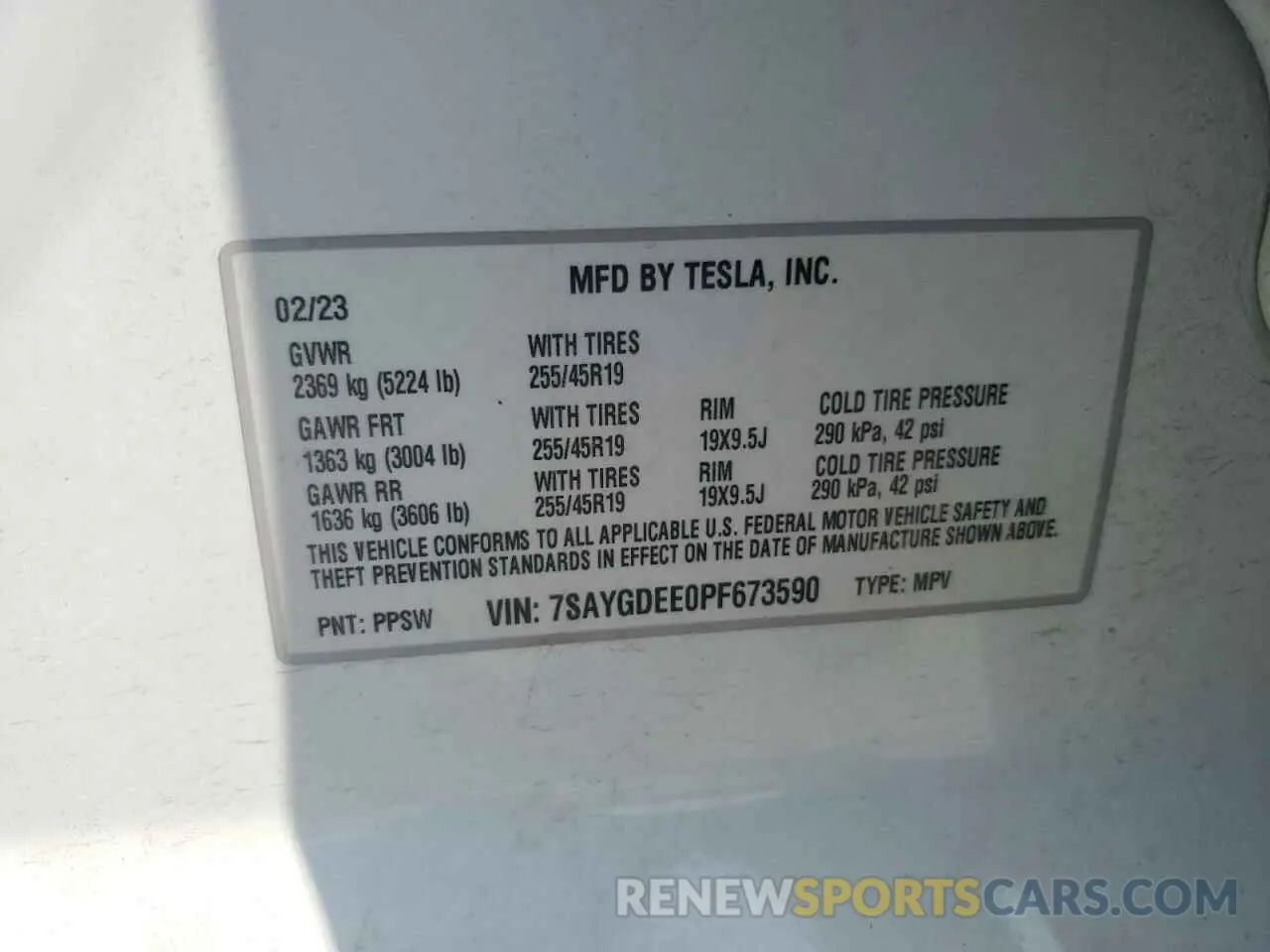 13 Photograph of a damaged car 7SAYGDEE0PF673590 TESLA MODEL Y 2023