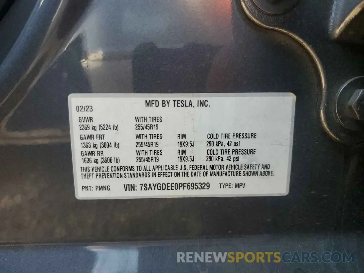 13 Photograph of a damaged car 7SAYGDEE0PF695329 TESLA MODEL Y 2023
