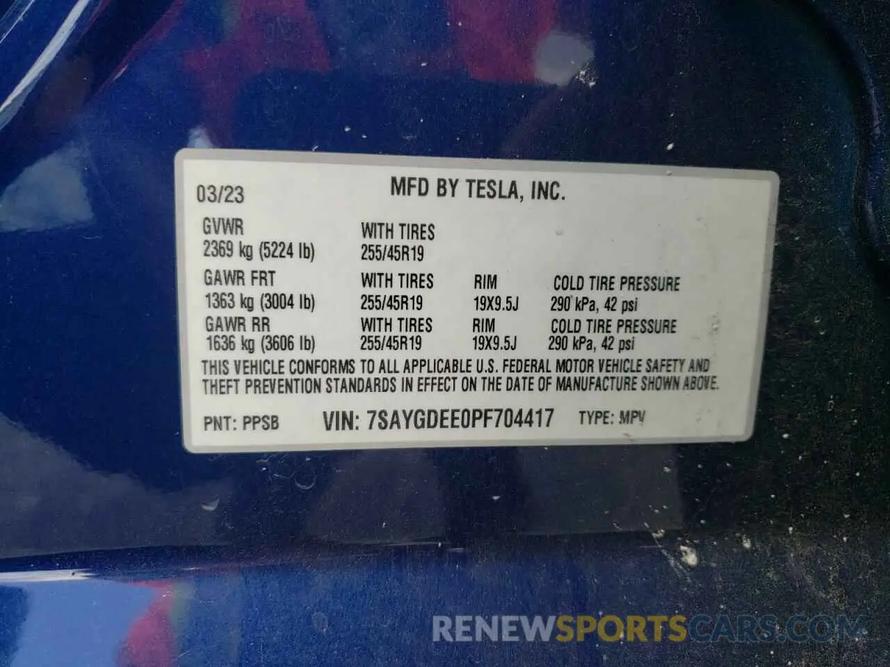 13 Photograph of a damaged car 7SAYGDEE0PF704417 TESLA MODEL Y 2023