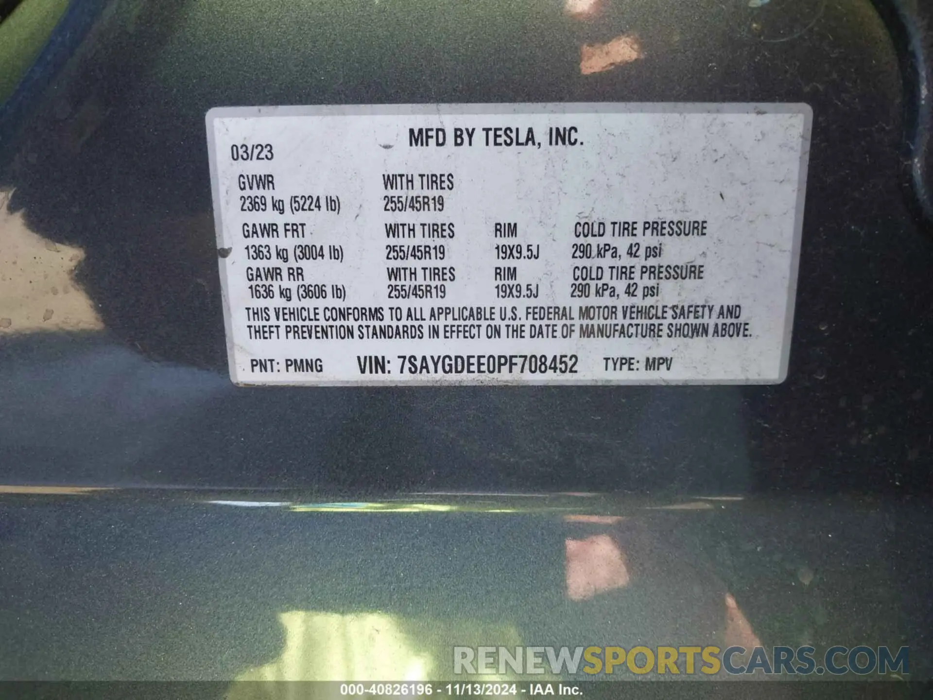 9 Photograph of a damaged car 7SAYGDEE0PF708452 TESLA MODEL Y 2023