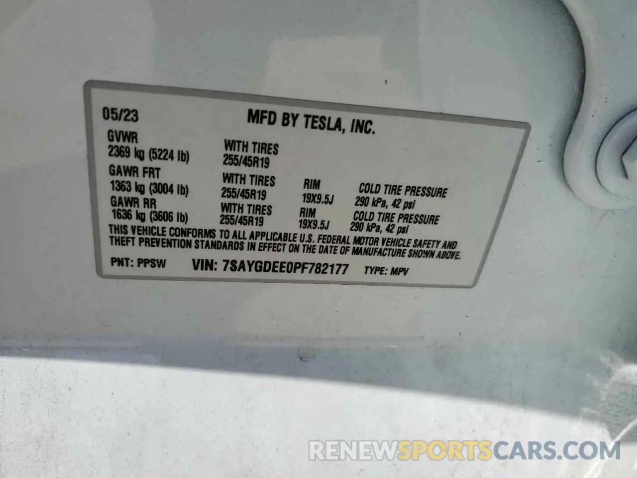 13 Photograph of a damaged car 7SAYGDEE0PF782177 TESLA MODEL Y 2023